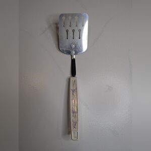 Vintage Ekco Corelle Shadow Iris Nylon Keyhole Slotted Spatula Plastic Handle